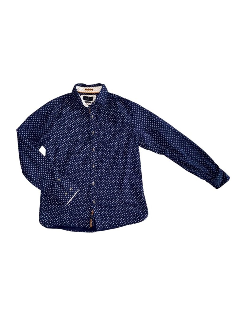 Across The Pond Mens Casual Button Front Shirt-Blue-Size M-GUC
